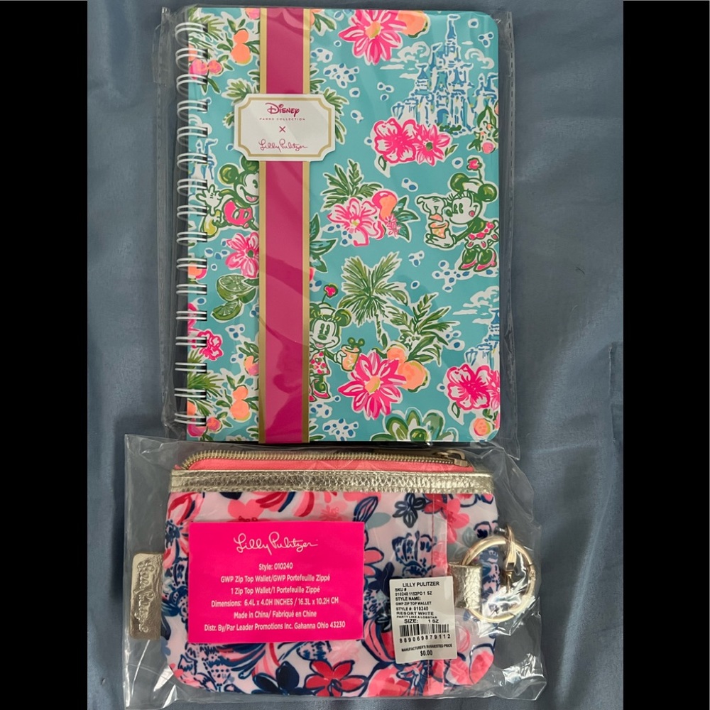 Lilly Pulitzer Disney Notebook and GWP Zip Top Wristlet
